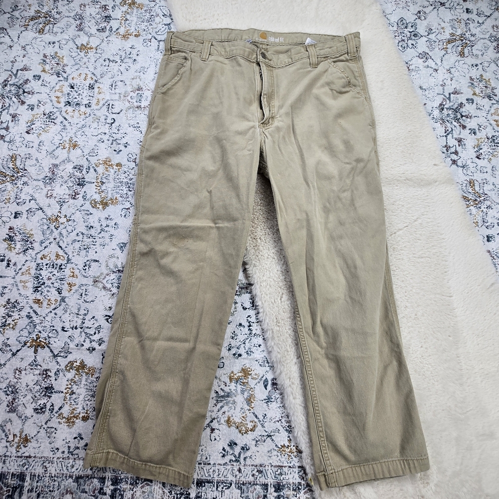 Carhartt Relaxed Straight Rigby Canvas Dungaree Work Pants 40 x 30